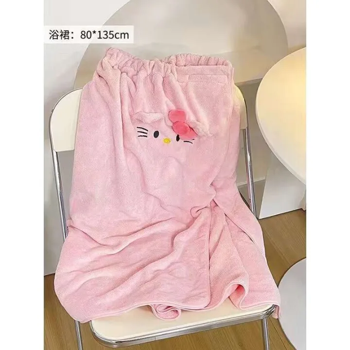 Hello%20Kltty%20Bath%20Female%20Towels%20Dry%20Hair%20Cap%20Two%20or%20Three%20Piece%20Set%20Cute%20Large%20Bathrobe%20Family%20Student%20Couple%20-%20Image%207