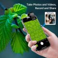 APEXEL 200X Magnification Microscope lens withCPL Mobile LED Light Micro Pocket Macro Lenses for iPhone Samsung all smartphones. 