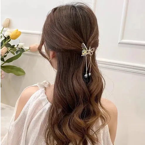 Vintage%20Fairy%20Exquisite%20Women%20Hair%20Clip%20Girls%20Hair%20Accessories%20Ponytail%20Holder%20Crystal%20Butterfly%20Tassel%20Claw%20-%20Image%203