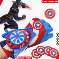 Captain America Web Dart Blaster Toy Set - (Avengers Launcher, Glove, 4 Pieces Plastic Role Play Movie Hero Wrist Toy for Kids). 