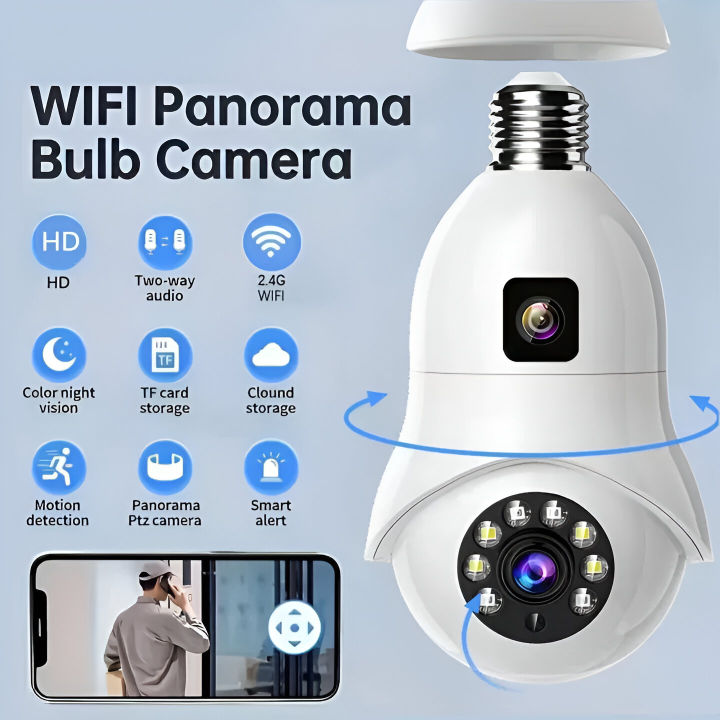 3MP+3MP%20(Mega%20Pixel)%20Dual%20Lens%20Smart%20Ptz%20Bulb%20Camera%20With%20365Days%20Warranty%20-%20Image%204