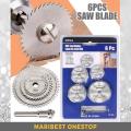 6Pcs Mini Circular Saw Blade Set for Wood Aluminum Cutting. 