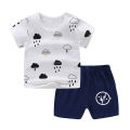 （NEW）Children's Short-sleeved Cotton Suit Baby Boy Girl Two-piece Set  Children's New T-shirt Clothing Suit. 