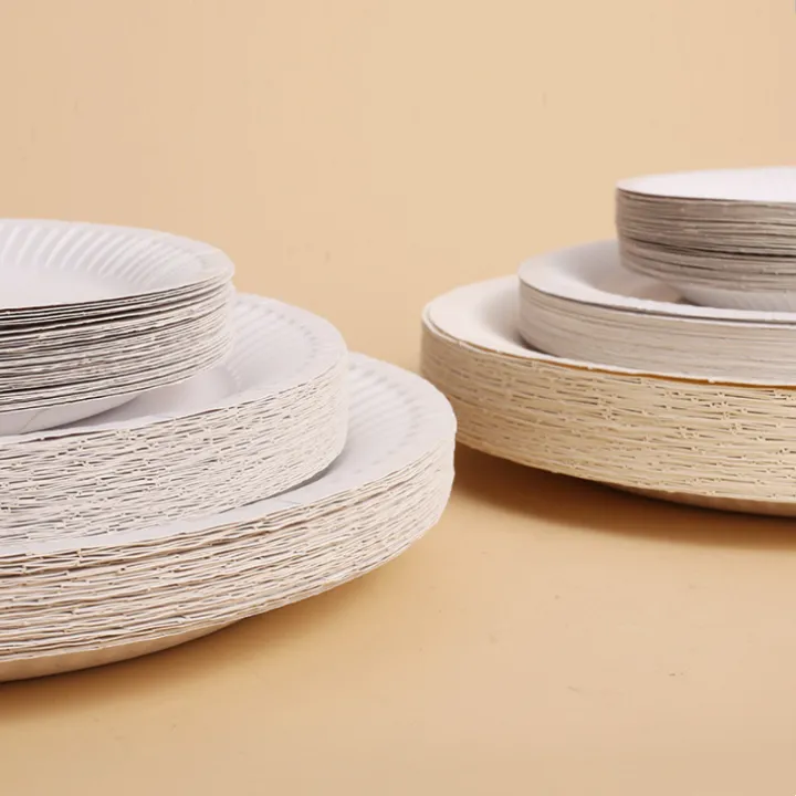 50pcs6%207%209%20Disposable%20Party%20Food%20Paper%20Plates%20White%20Colorful%20Childdiy%20Birthday%20Party%20Decoration%20Paper%20Dinner%20Plates%20Wholesal%20-%20Image%204