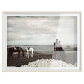 Wedding photo frame double glass wooden pearlWedding Photo Frame Cross-Border.