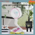 Rechargeable Portable Folding Table Fan with LED Light.