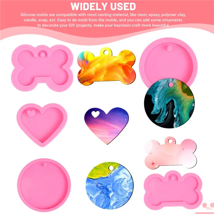 6Pcs%20Silicone%20Keychain%20Molds%20with%2012Pcs%20Key%20Rings,%2012Pcs%20Jump%20Rings%20for%20Epoxy%20Pendant%20DIY%20Crafts%20-%20Image%204