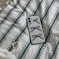 Korean Cute Pink Bow Transparent Phone Case For iPhone 15 14 13 12 11 Pro Max X XS XR 7 8 Plus SE 3 Shockproof Soft Cover Funda Vnce.