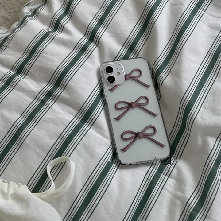 Korean%20Cute%20Pink%20Bow%20Transparent%20Phone%20Case%20For%20iPhone%2015%2014%2013%2012%2011%20Pro%20Max%20X%20XS%20XR%207%208%20Plus%20SE%203%20Shockproof%20Soft%20Cover%20Funda%20Vnce%20-%20Image%204