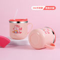 316 Stainless Steel Children's Milk Cup with Scale Double Layer Baby Learns to Drink Cup with Straw Milk Brewing and Drinking Water Straight Drink Cup. 