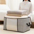 • Large Capacity Clothes Storage Bag with Zipper & Handles – Foldable Blanket & Quilt Organizer Box.