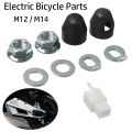 With 12/14mm Shaft Nut Cover Motor Nut Lock Washer/Spacer M12/M14 Lock Nut EBIKES E-bike Hub Motor Axle.