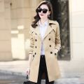 Big Size Spring Autumn Women Classic Double Breasted Mid-long Trench Coat Female Slim Street Windbreaker Business Outerwear.