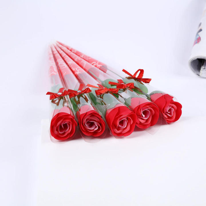 Soap Soap Rose Fragrant 3-colours Single Artificial Flower Gradient Mother's Day Bouquet for Home Decor Gift for Her Celebration Accessory Romantic Gesture Wedding Decoration
