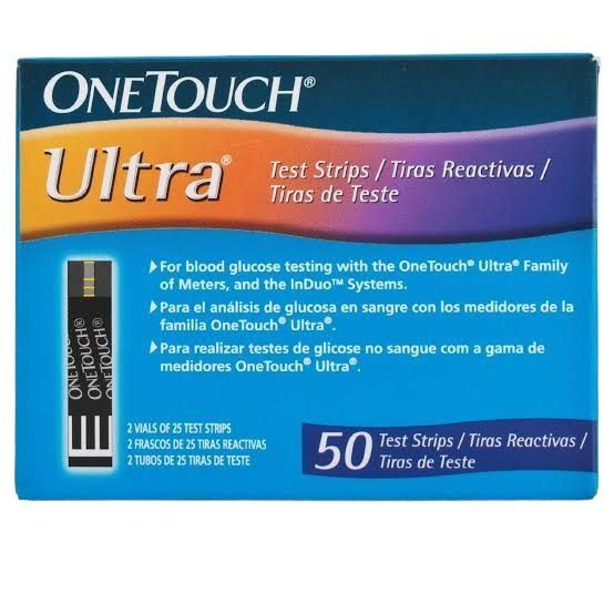 One Touch Ultra Strips - 25 & 50 Strips Blood Glucose Test Strips