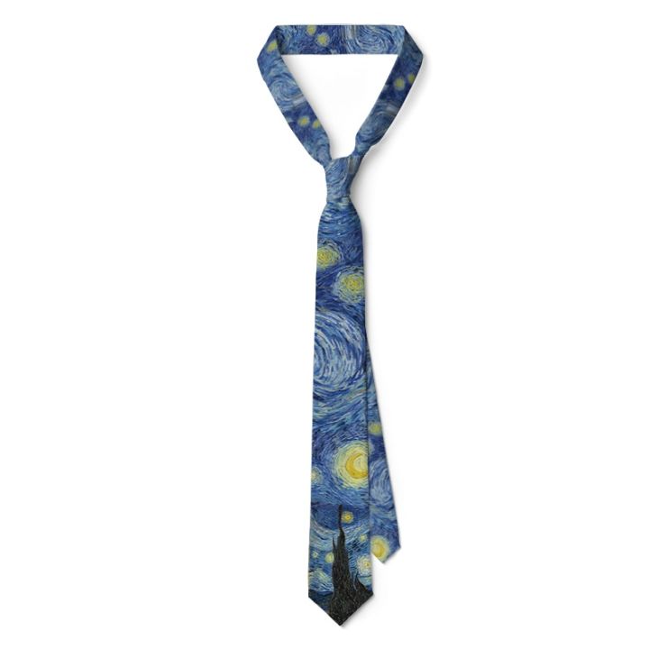 New%20Van%20Gogh%20Oil%20Painting%20Tie%20For%20Men%20Star%20Moon%20Night%20Retro%20Fun%208cm%20Wide%20Slim%20Necktie%20Accessories%20Daily%20Wear%20Wedding%20Party%20Gift%20-%20Image%202