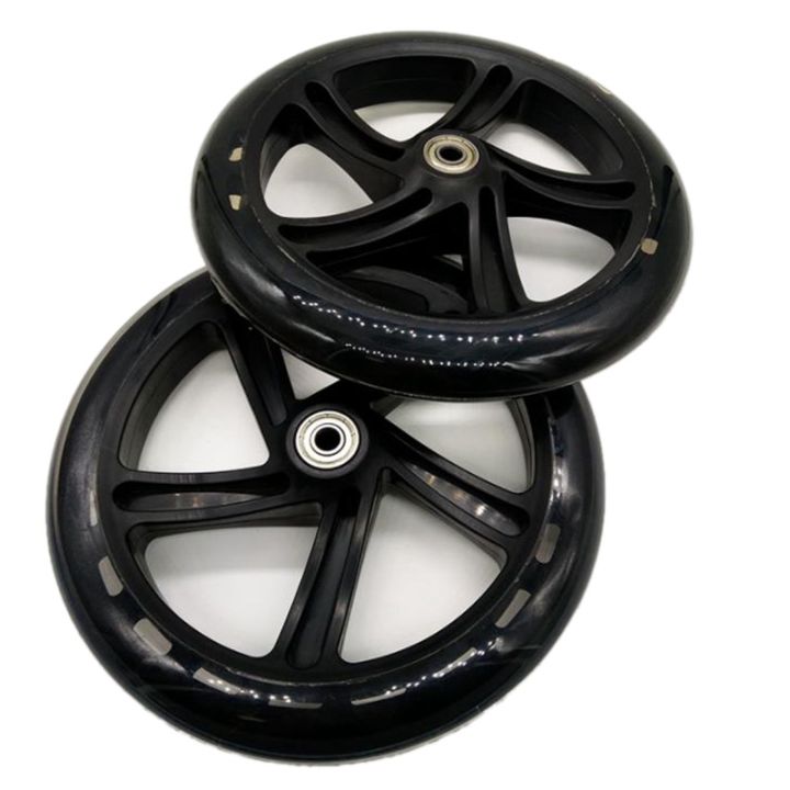 2%20Pieces%20Scooter%20Wheel%20200%20mm%20PU%20Material%20Wheel%20Thickness%2030%20mm%20ABEC-7%20Bearing%20Scooter%20Accessories,Transparent%20Black%20-%20Image%202