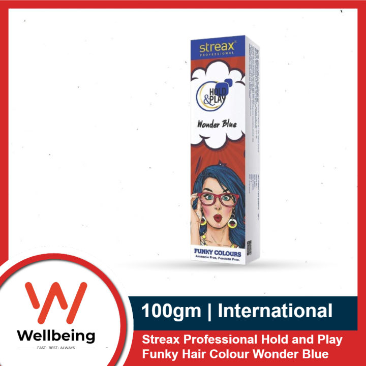 Streax Professional Hold and Play Funky Hair Colour Wonder Blue (100gm)
