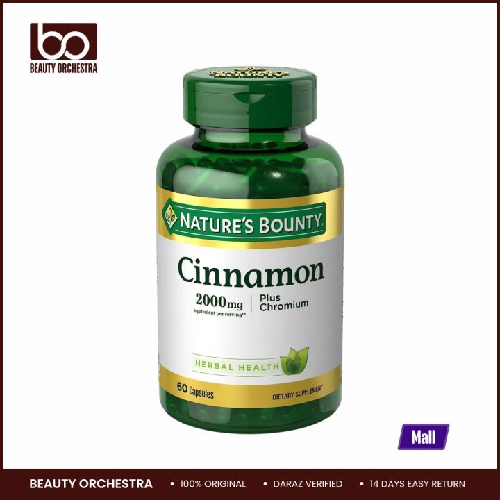 Nature’s Bounty Cinnamon Plus Chromium 2000mg - 60 Capsules