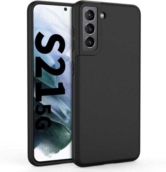 Euro Cover for Samsung Galaxy S21, Soft Protective Liquid Silicone Case  -Black