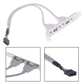 1Pc 2 Port USB2.0 Rear Panel Expansion Bracket to Motherboard USB Header Adapter. 