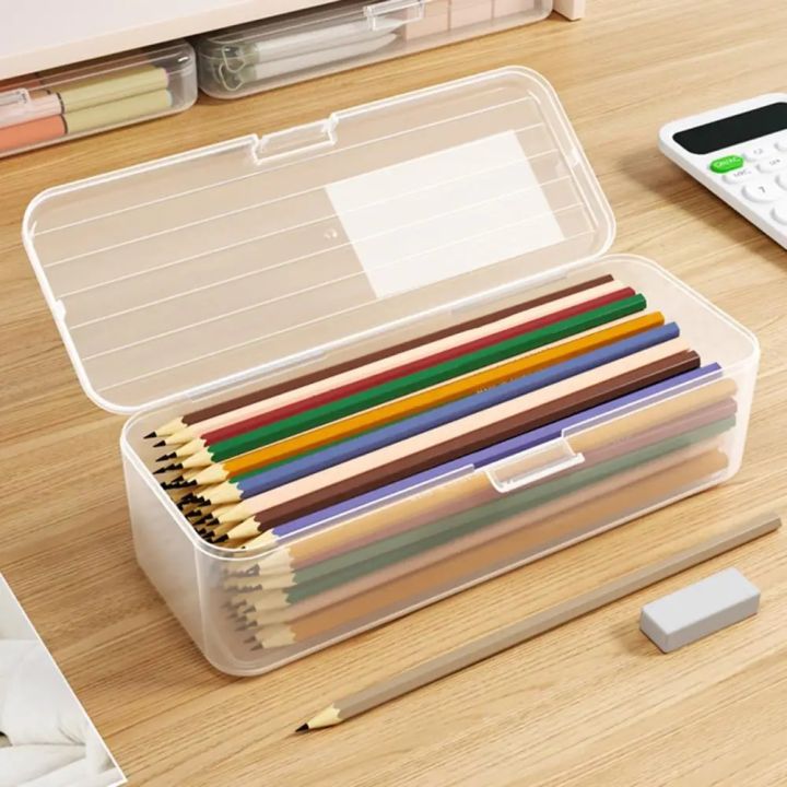 Pencil%20Case%20Large%20Capacity%20Pencil%20Box%20Space-Saving%20Transparent%20Plastic%20Storage%20Box%20for%20Home%20School%20Office%20Supplies%20-%20Image%202