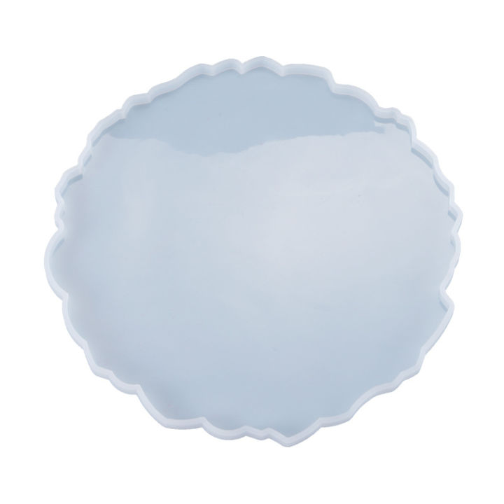 New Epoxy Resin Tray Mold Coaster Silicone Mold Trays Tea Fruit Lace Round Ornament Table Decorative Trays Mold for Handicrafts