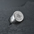 European American Vintage Trend Mystic Star Rune Ring Gold Plated Stainless Steel Seven-pointed Star Ring for Men.