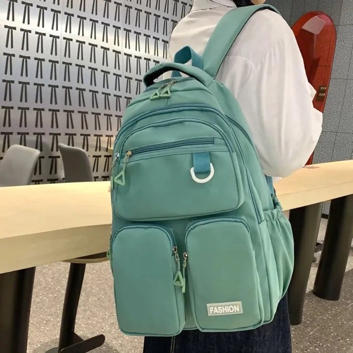 College%20Student%20Rucksack%20Solid%20Color%20School%20Bags%20Fashion%20Large%20Capacity%20Waterproof%20Nylon%20Multi-Pockets%20for%20Teenage%20Girls%20Boys%20-%20Image%203