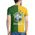 T Shirt for Men Tops Brazilian Soccerly Nation T-shirts Jersey Short Sleeve Crew Neck Men's Tee Boy Soccer Football Fans Gifts. 