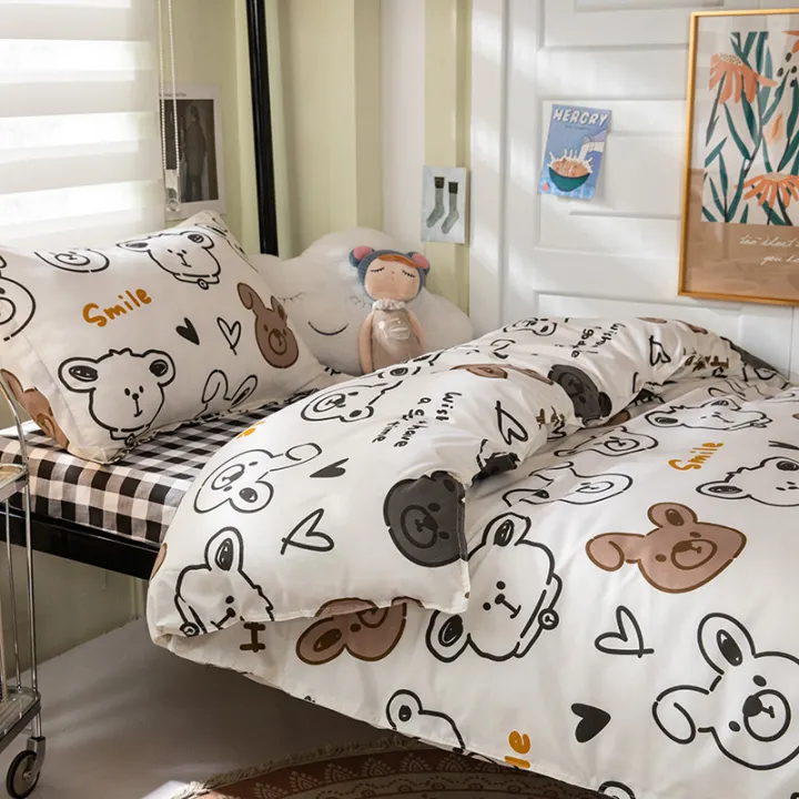 insBed%20Sheet%20Four-Piece%20Cartoon%20Amusement%20Park%20Non-Slip%20Bed%20Sheet%20Double%20Quilt%20Cover%20Student%20Dorm%20Bedding%20-%20Image%203
