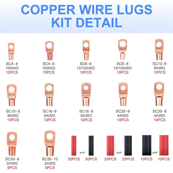 240Pcs%20Copper%20Wire%20Lugs%20Battery%20Terminals%20Battery%20Cable%20Ends%20-%20Image%203