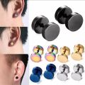 Stainless steel mens earrings - Black. 