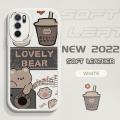 YYDS for OPPO A16 Back Cover Cute Bear Leather Case Soft Thin Drop Resistant Phone Case. 