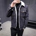Men Denim Jacket Trendy Winter Warm Fleece Coats M Fashion JCasze 6XL. 