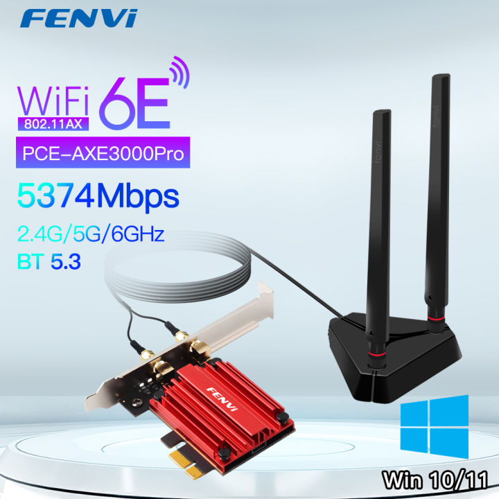 Carte WiFi 6E AX5400 + Bluetooth 5.3 Pour PC - Ultra Rapide, Faible Latence - Compatible Windows 11/10