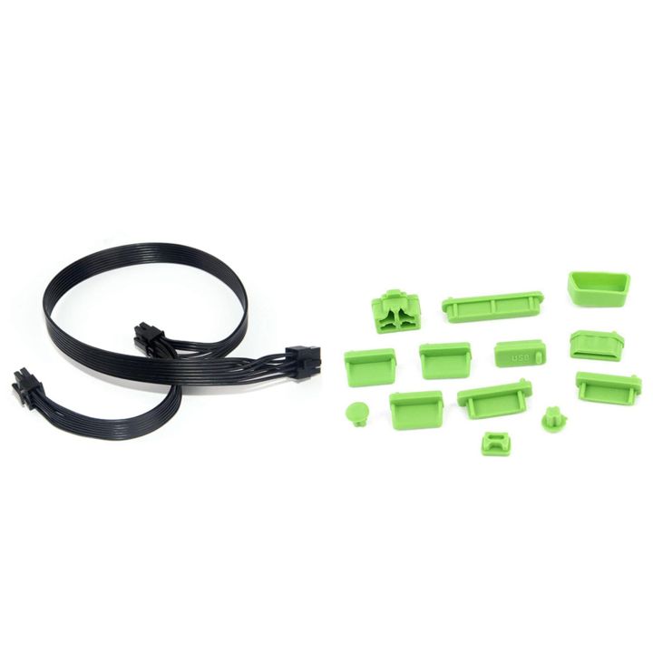 PCIe 8 Pin Male to Dual PCIe 2X 8 Pin (6+2) Male Power Adapter Cable with USB Dust Cover Used for Each Interface Laptop