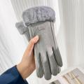 Warm Winter gloves Guantes Lady Fashion Thick gloves Plush gloves for Winter fashion accessories Warm outdoor gloves Women's. 