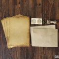 Vintage Kraft Envelope Letter Paper Set Valentine's Day Love Letter Invitation Envelopes Writing Paper with Rope Accessories. 
