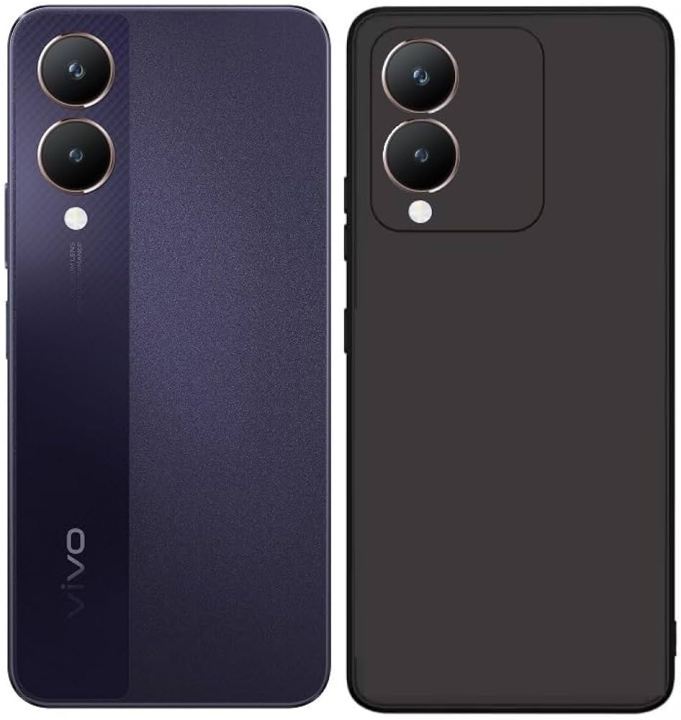 vivo Y28 Silicone Matte Flexible Soft Phone Case - Black - Phone Back Cover