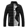 Men's Solid Color Stand-collar Cotton-padded Jacket Short Padded Jacket Mens Outing Riding Climbing Warm Coats.
