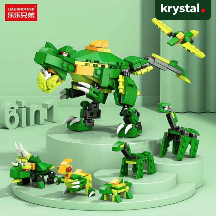【Krystal】6 in 1 Deformation Building Block Toy Set – Army Tank, Warship & Vehicle Brick Play Set for Kids