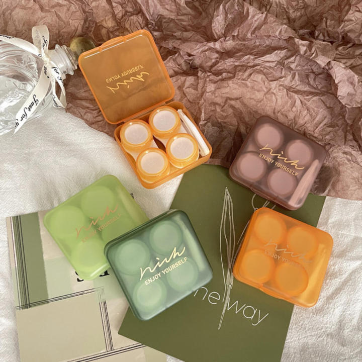 Lightweight Contact Lens Box Protective Durable Compact Contact Lens Storage Large-Capacity Stylish Lens Companion Care Box for Daily Use Travel Fashion Enthusiasts Contact Lens Wearers Beauty Routine