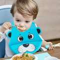 Silicone Baby Bibs, Socub Comfortable Waterproof Silicone Bibs for Babies & Toddlers, BPA Free, with Food Catcher Pocket, Sage, Ether. 