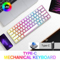 T-WOLF Thunderwolf T60 Mechanical Keyboard RGB Keyline Split Dual Color Block 63 Keys Game True Mechanical Keyboard.