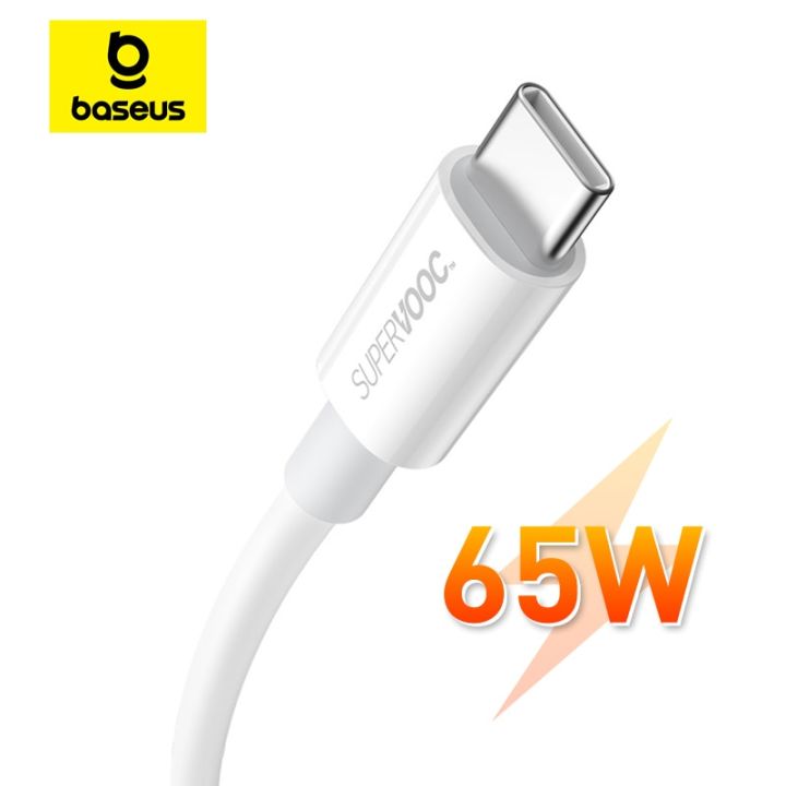 Baseus Supervooc PD65W USB To Type C Cables 6.5A Fast Charging Smart Phone Data Cable For OPPO Realme One Plus Xiaomi Charger