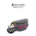 【FelikissFeili's Kiss】Classic Cowhide Knitted2023Embroidered One-Shoulder Crossbody Chest and Waist Bag5006#. 