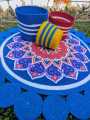 3ft Cotton Print Floor Mat/Rugs 1p + 3p Basket set (4p set).