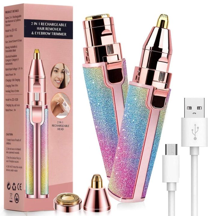 2-in-1%20Lady%20Shaver%20Flawless%20Eyebrow%20Trimmer%20-%20Image%202