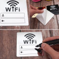 Acrylic Mirror WiFi Sign Sticker for Public Places House Shops Handwriting Account and Password Wifi Notice Board Signs. 